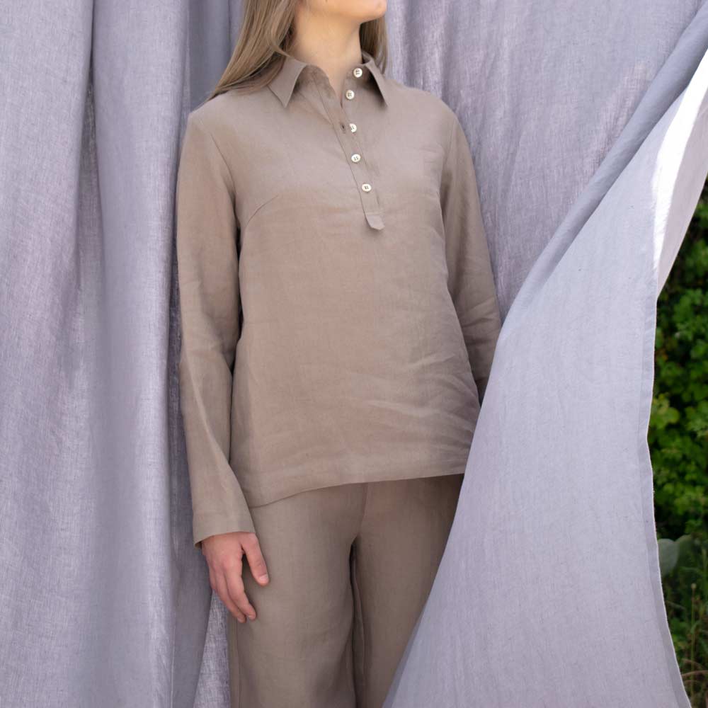 Completo Pigiama Camicia - 2 Pezzi - Grigio Rosa - 19.00